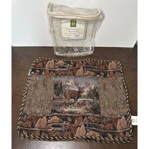 NEW HiEnd Accents Tapestry Moose Placemats Braided Edge Set Of 4 16"x20" Cabin